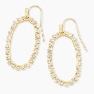 KENDRA SCOTT Elle OpenFrame Crystal Earrings-Gold